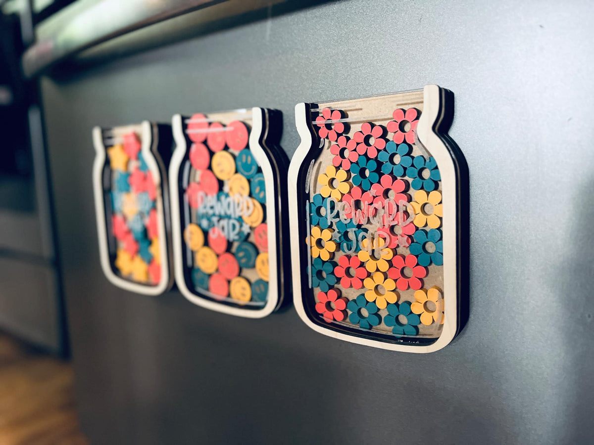 Reward Jar Magnetic | Class Stars Jar | Smiley Face Reward Jar | Flowe ...