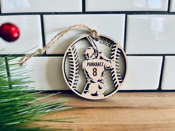 Personalized Sports Ornament | Custom Football Player Ornament | Kid's Yearly Christmas Ornament | Christmas Ornament for Kids
