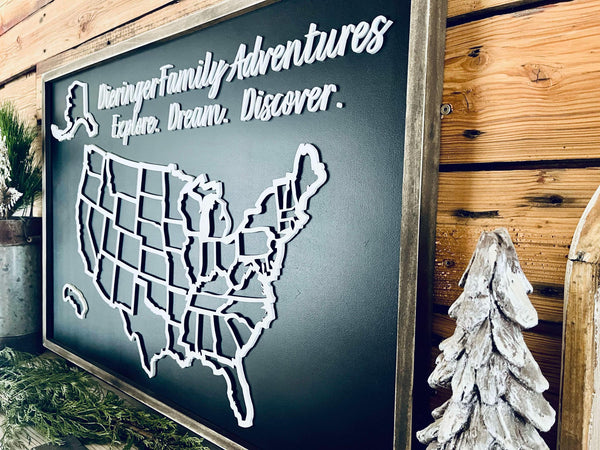 Personalized 3D USA Puzzle Map | Travel Tracker & Wall Decor | Large 3D USA Puzzle Travel Tracker