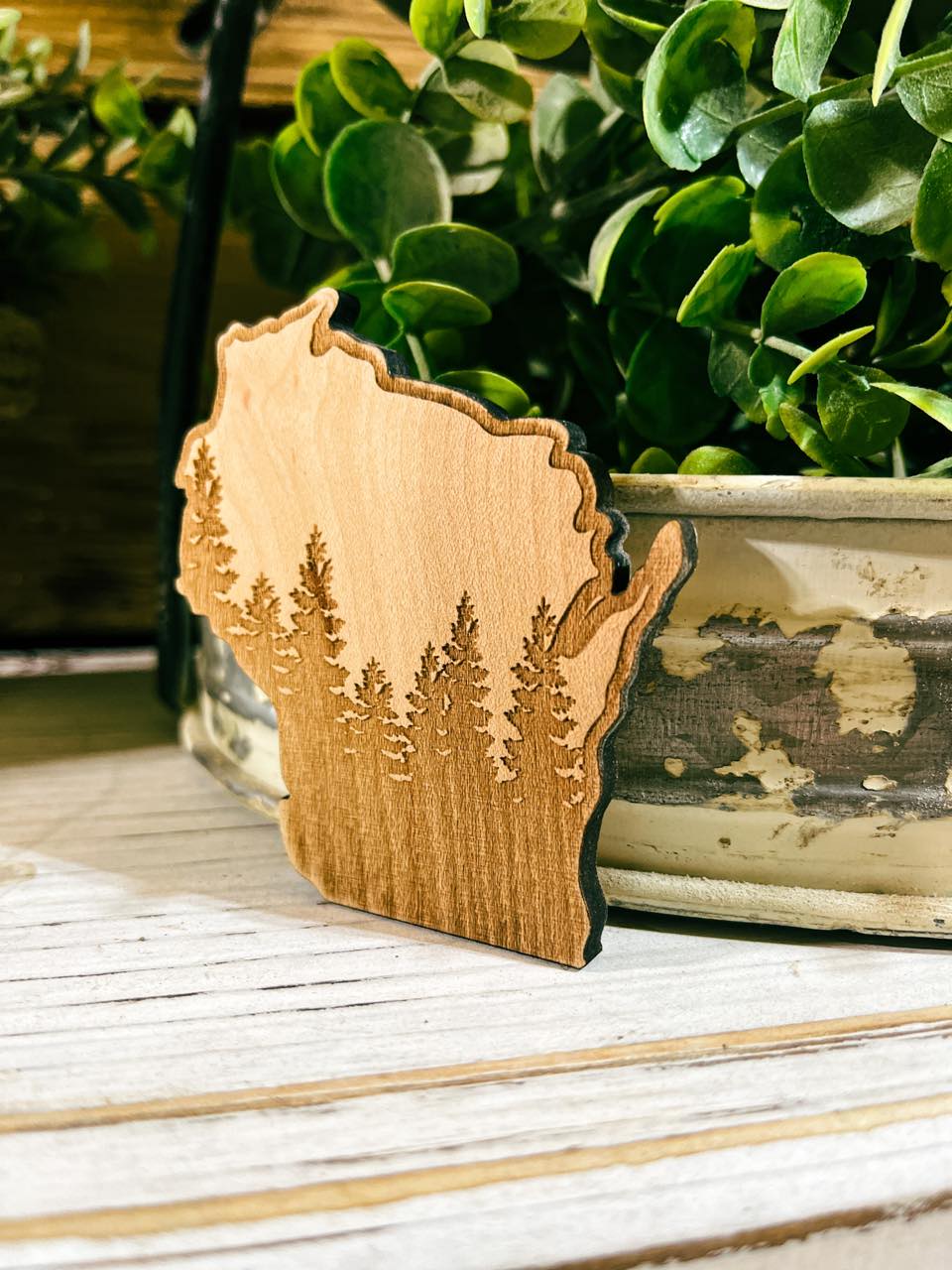 Wisconsin Northwoods Magnet | Wisconsin Forest Wood Magnet