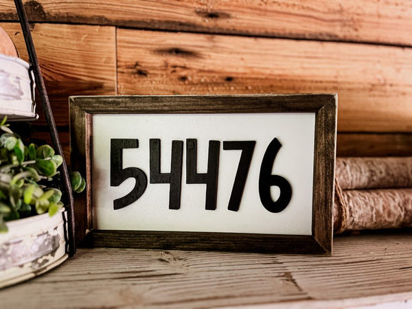 Zip Code Sign | Farmhouse Sign | Laser Cut Sign | Personalized Sign | Farmhouse Decor