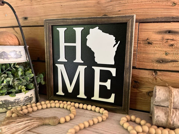 Wisconsin Sign with 3D Cutout Lettering | Home - State