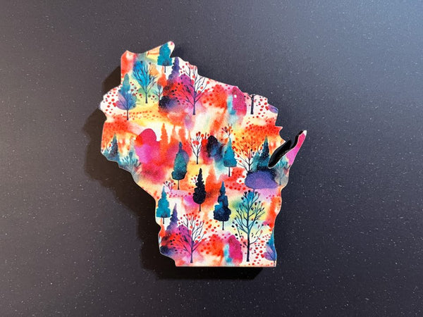 Wisconsin Fall Colors Magnet | Watercolor Trees