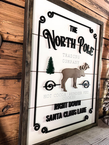 Welcome to the North Pole Sign | Farmhouse Christmas Sign | Winter Sign