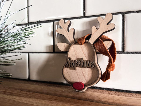 Reindeer Ornament | Yearly Ornament | Child Name Ornament