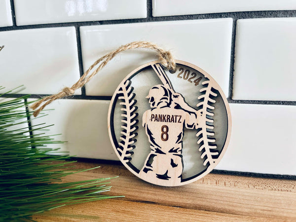 Personalized Sports Ornament | Custom Football Player Ornament | Kid's Yearly Christmas Ornament | Christmas Ornament for Kids