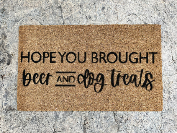 Beer and Dog Treats | Funny Coir Door Mat