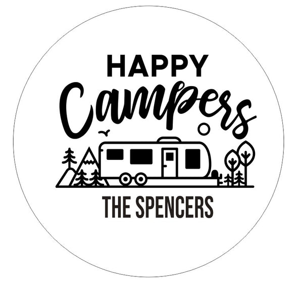 Personalized Round Camper Sign | Camping Decor | Round Door Hanger Sign | Camper Door Hanger