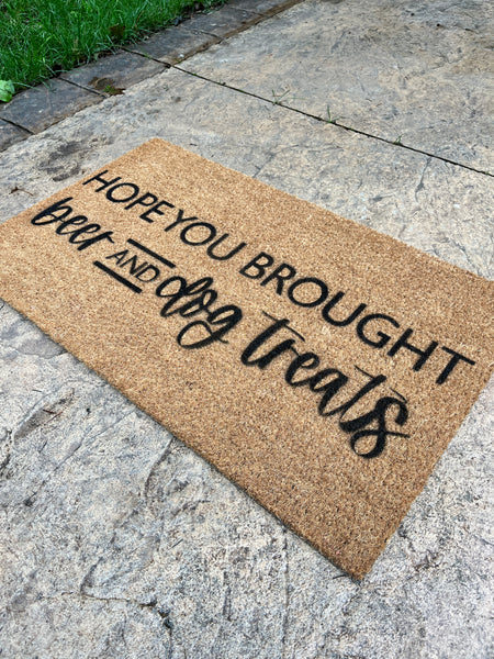 Beer and Dog Treats | Funny Coir Door Mat