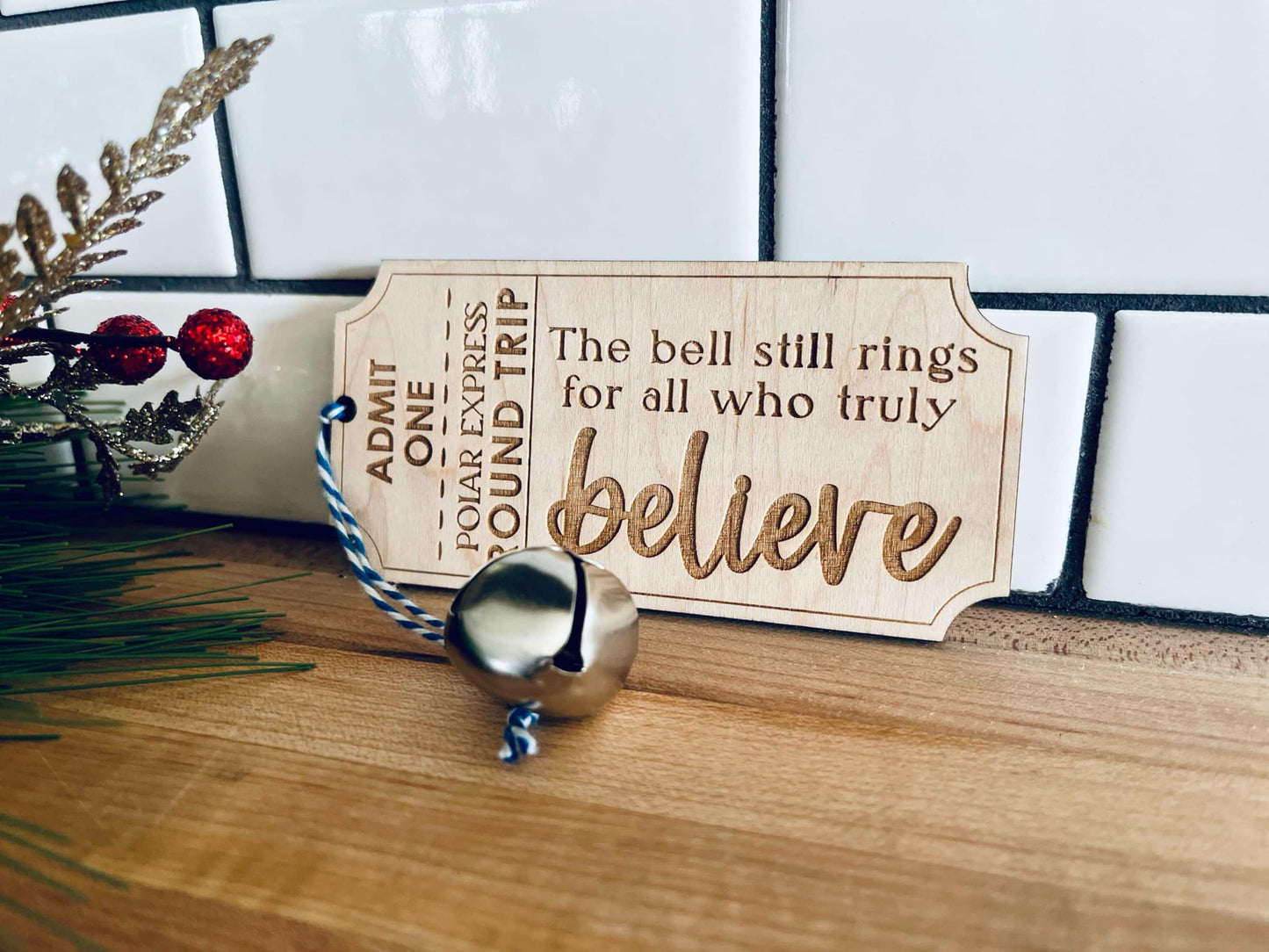 Polar Express Ticket Ornament | Yearly Tradition | Ornament with Jingle Bell | Christmas Ornament for Kids | The Bell Still Rings for All Who Truly Believe