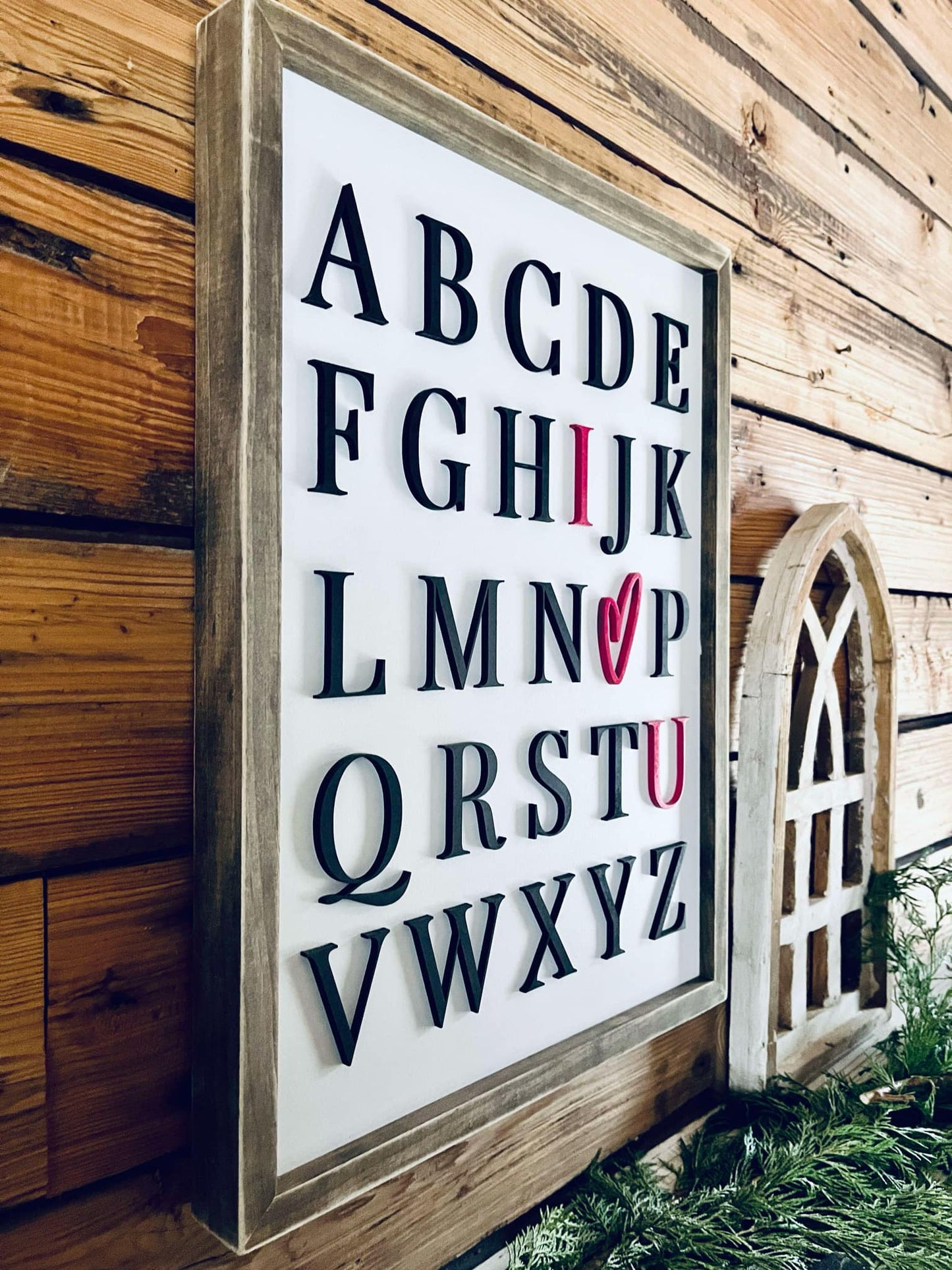 READY TO SHIP - Alphabet I Love You Farmhouse Sign | Nursery Sign | Playroom Sign