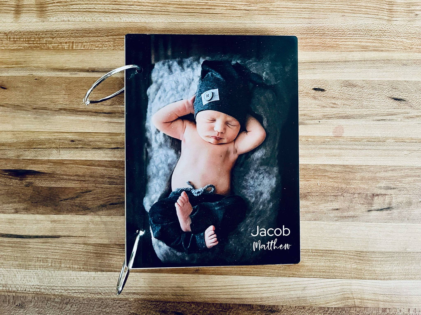 Newborn Baby Card Keeper with Photo Cover |Personalized Baby Memory Book with Name | Keepsake Binder for Baby Shower Cards & Milestone Notes