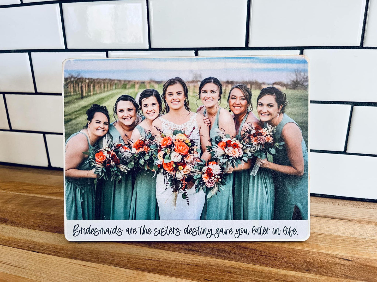Personalized Bridesmaid Gift | Custom Wedding Photo on Wood | Bridal Party Keepsake