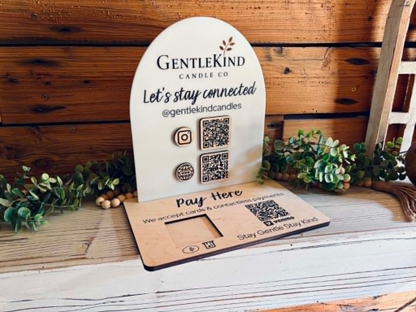 Custom QR Code Business Sign with Social Media & Payment Links