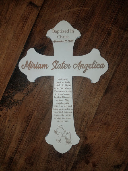 Personalized Baptismal Gift | Personalized Wood Cross