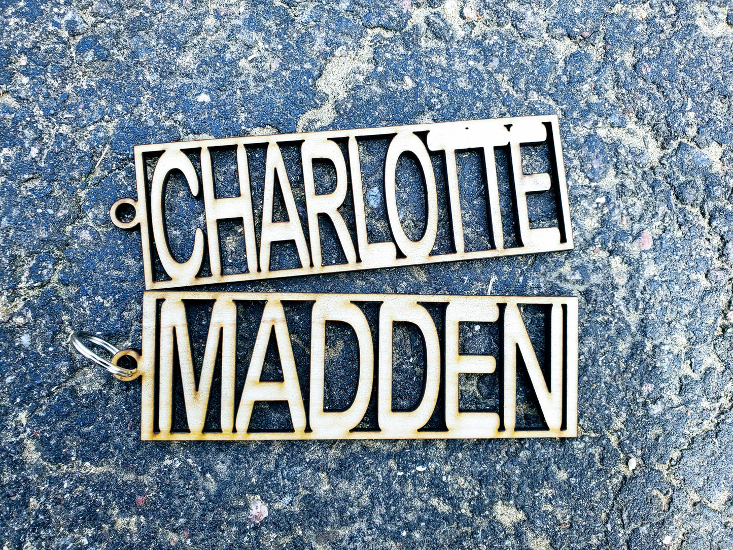 Personalized Name Keychains | Wood Cutout Keychain