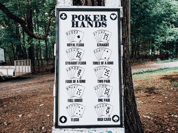Poker Sign | Poker Hands | Poker Room Decor | Poker Hands Wall Art
