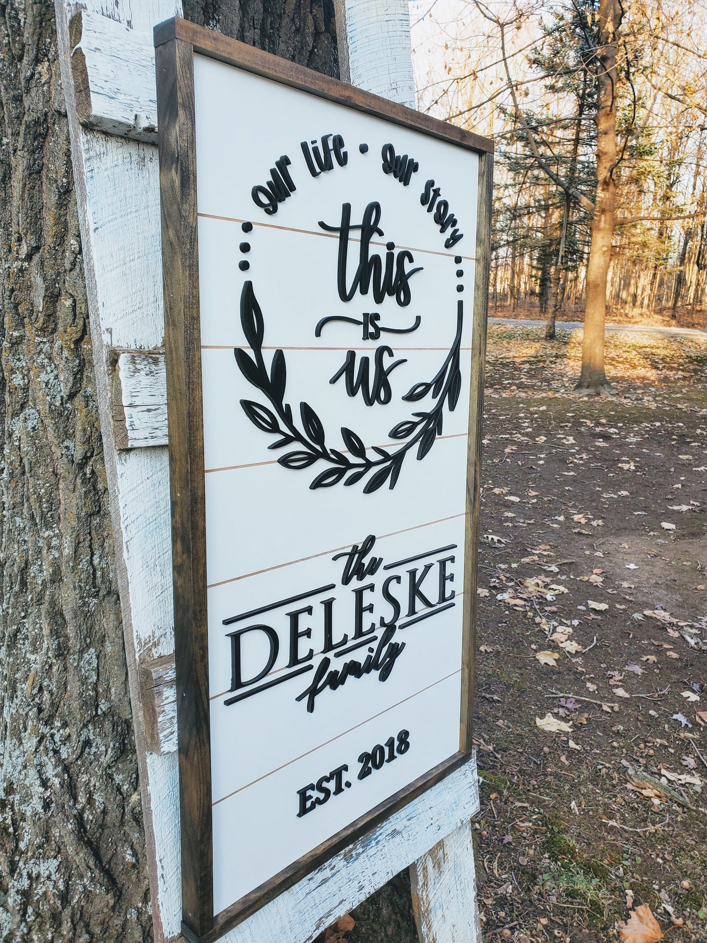 Personalized Last Name Sign | Raised Lettering This is Us Sign with Shiplap