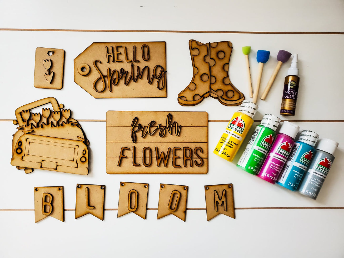 Fresh Flowers Tiered Tray Decor | Spring Tiered Tray Decor | Tiered Tray Decor Bundle | Tiered Tray Signs | Tiered Tray DIY Kit