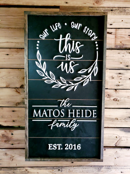 Personalized Last Name Sign | Raised Lettering This is Us Sign with Shiplap