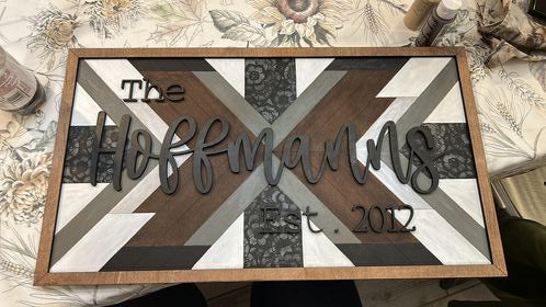 DIY Personalized Family Name Sign Kit | Barn Quilt Sign Kit | DIY Barn Quilt