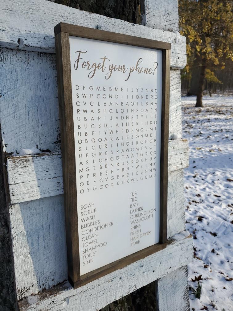 Bathroom Sign | Forget Your Phone? | Crossword Puzzle