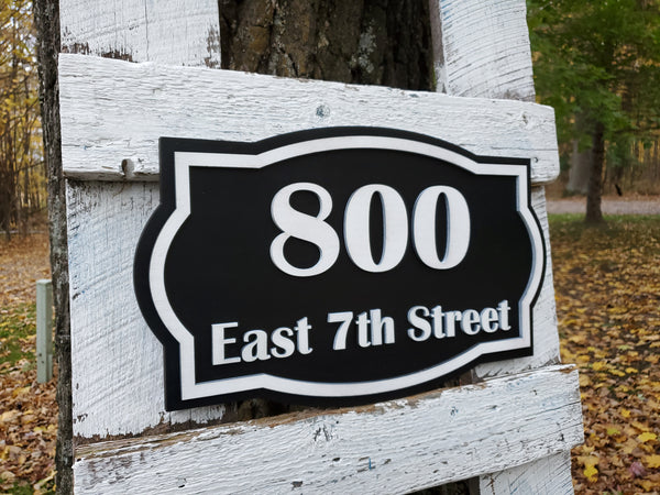 Custom Wood House Number and Street Name | Raised Lettering Sign | Unique Address Sign