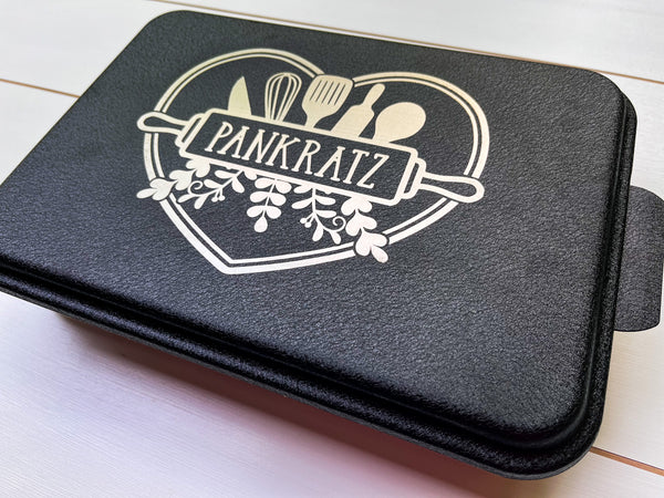 Custom Engraved Cake Pan | Personalized Metal Cake Pan | 9x13 Aluminum Cake Pan with Engraved Lid