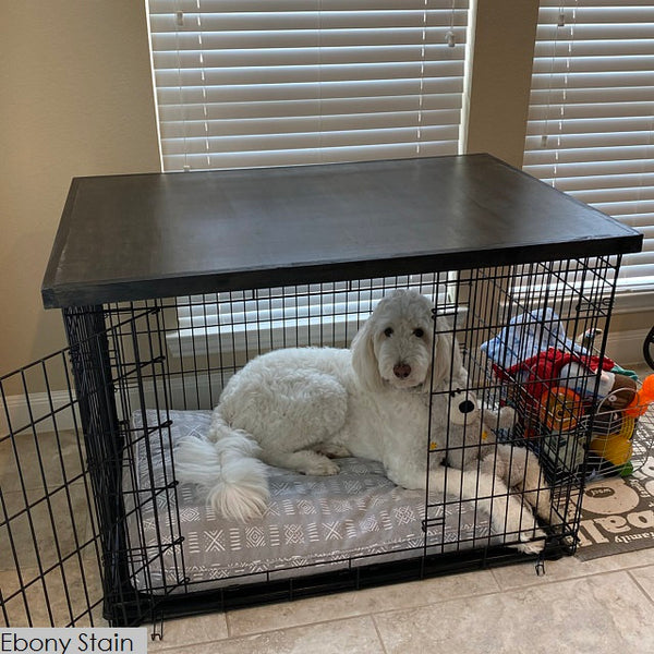 Wooden dog crate topper
Farmhouse dog kennel cover
Rustic dog crate furniture
Custom dog crate table top
Dog crate end table