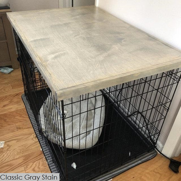 Wooden dog crate topper
Farmhouse dog kennel cover
Rustic dog crate furniture
Custom dog crate table top
Dog crate end table
