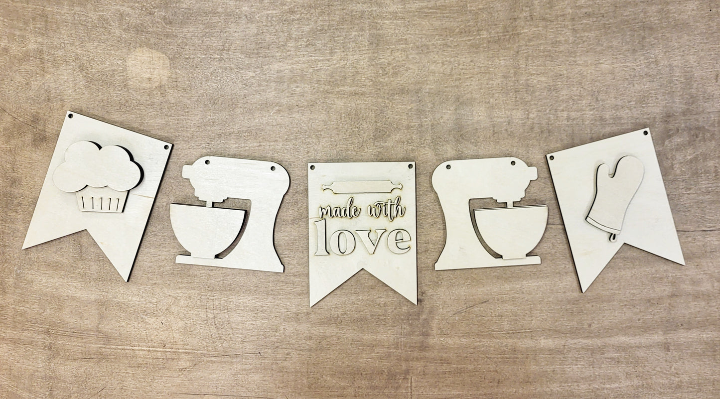Made with Love Kitchen Banner | Kitchen Decor | Mantel Decor | Wooden Banner