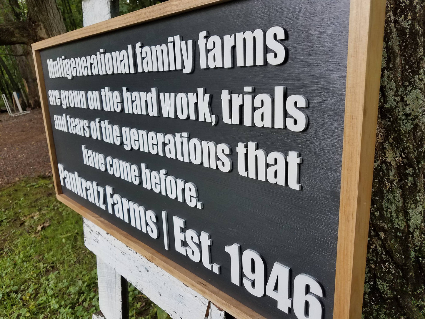 Personalized Multigenerational Family Farm Hard Work Sign | Raised Lettering Farmhouse Sign