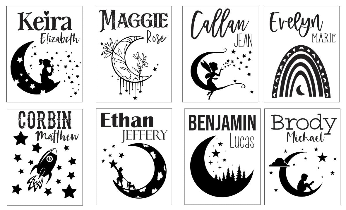 Kid Night Light | Personalized Night Light for Kid | Custom Night Light with Moon and Stars