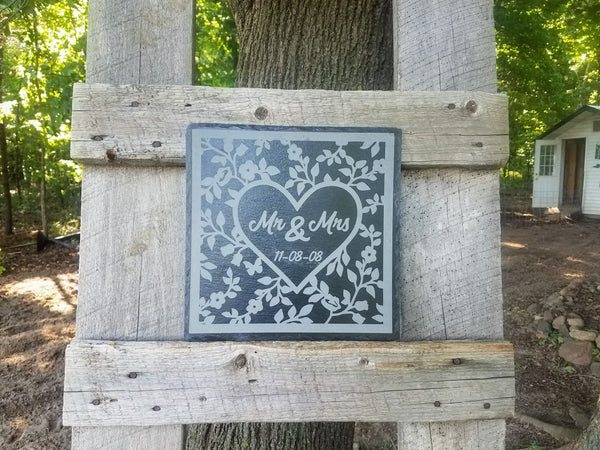 Personalized Mr. and Mrs. Established Slate Sign