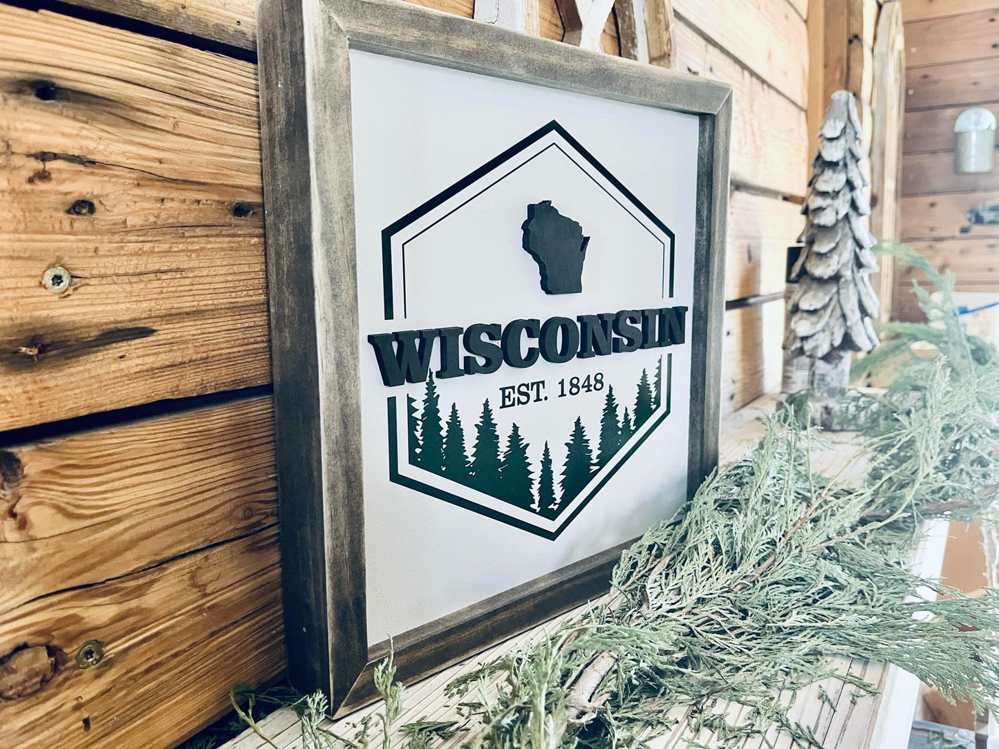 Wisconsin Sign | Wisconsin Art | Home Decor | Wisconsin Gifts | Wisconsin Northwoods State Sign