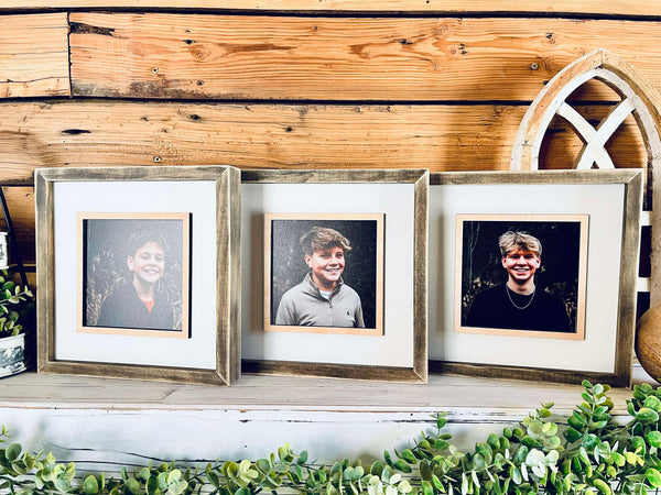 Custom Framed Square Photo Sign with Raised Border – UV-Printed Wood Picture Display | Personalized Wall Art | Rustic Farmhouse Style