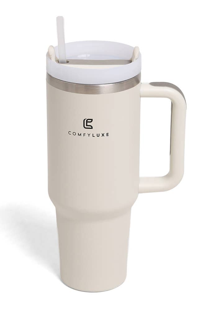 Solid Color 40oz Handle Tumbler: Charcoal