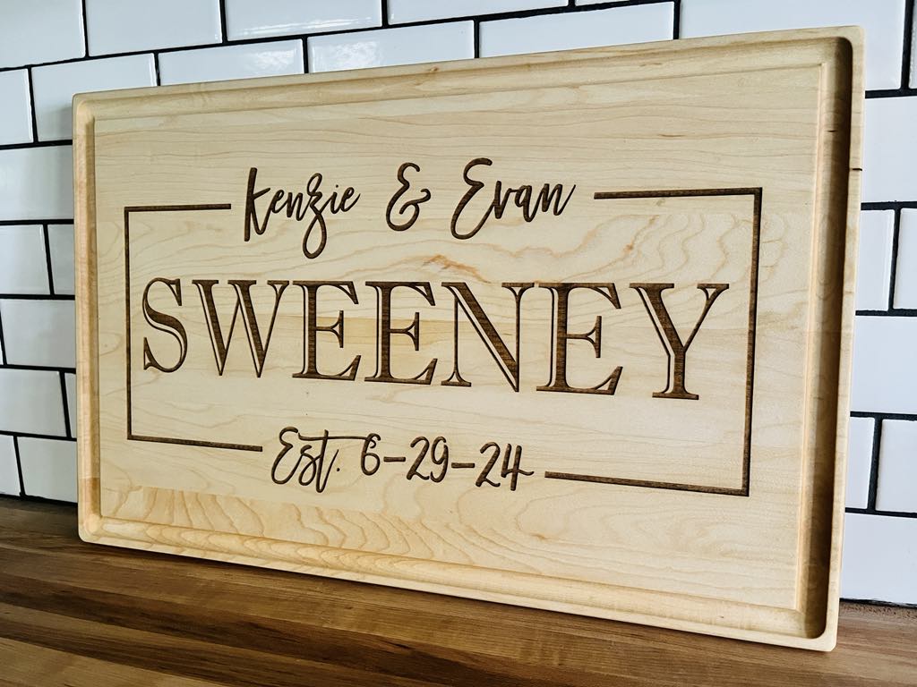 Personalized Maple Wood Cutting Board | Farmhouse Kitchen Decor