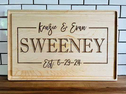 Personalized Maple Wood Cutting Board | Farmhouse Kitchen Decor