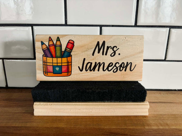 Personalized Teacher Name Dry Eraser | Custom Classroom Whiteboard Eraser Gift