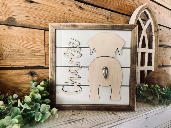 Personalized Dog Leash Holder for Wall | Custom Dog Leash Hanger | Wall Mounted Dog Leash Holder