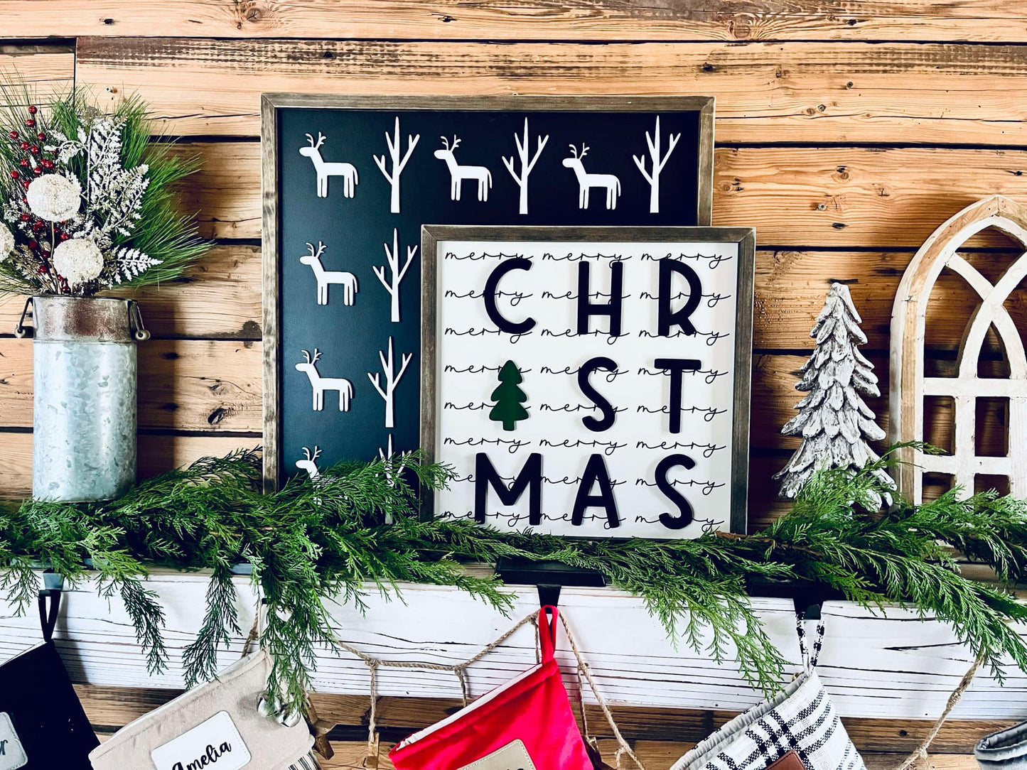 READY TO SHIP - Merry Christmas Sign | Farmhouse Winter Sign | Christmas Framed Sign