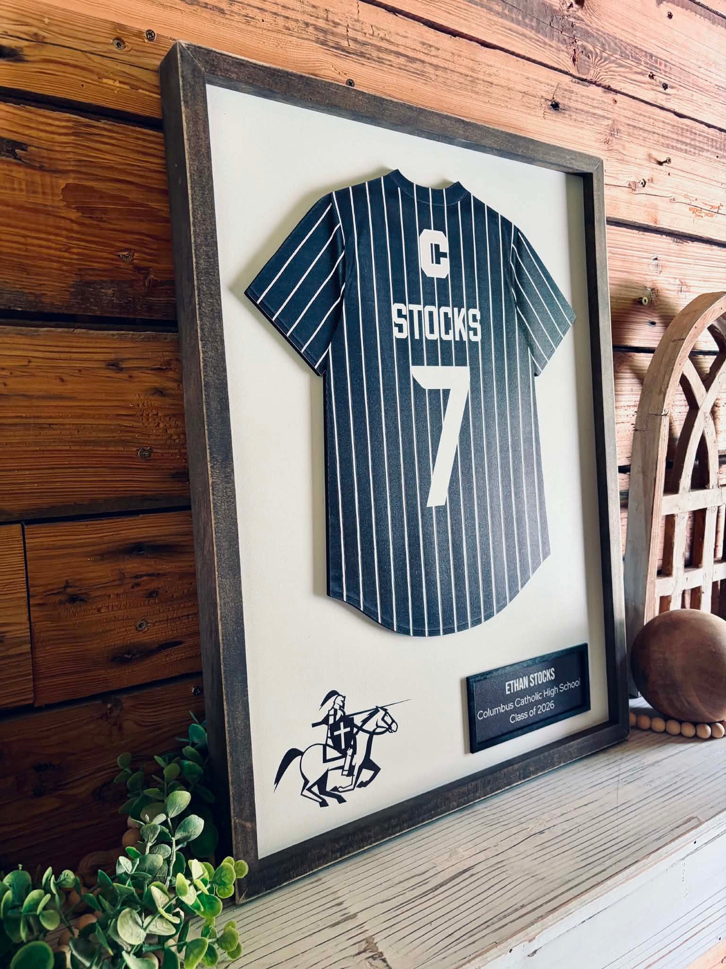 Personalized Athlete Senior Gift | Custom Sports Jersey Framed Sign