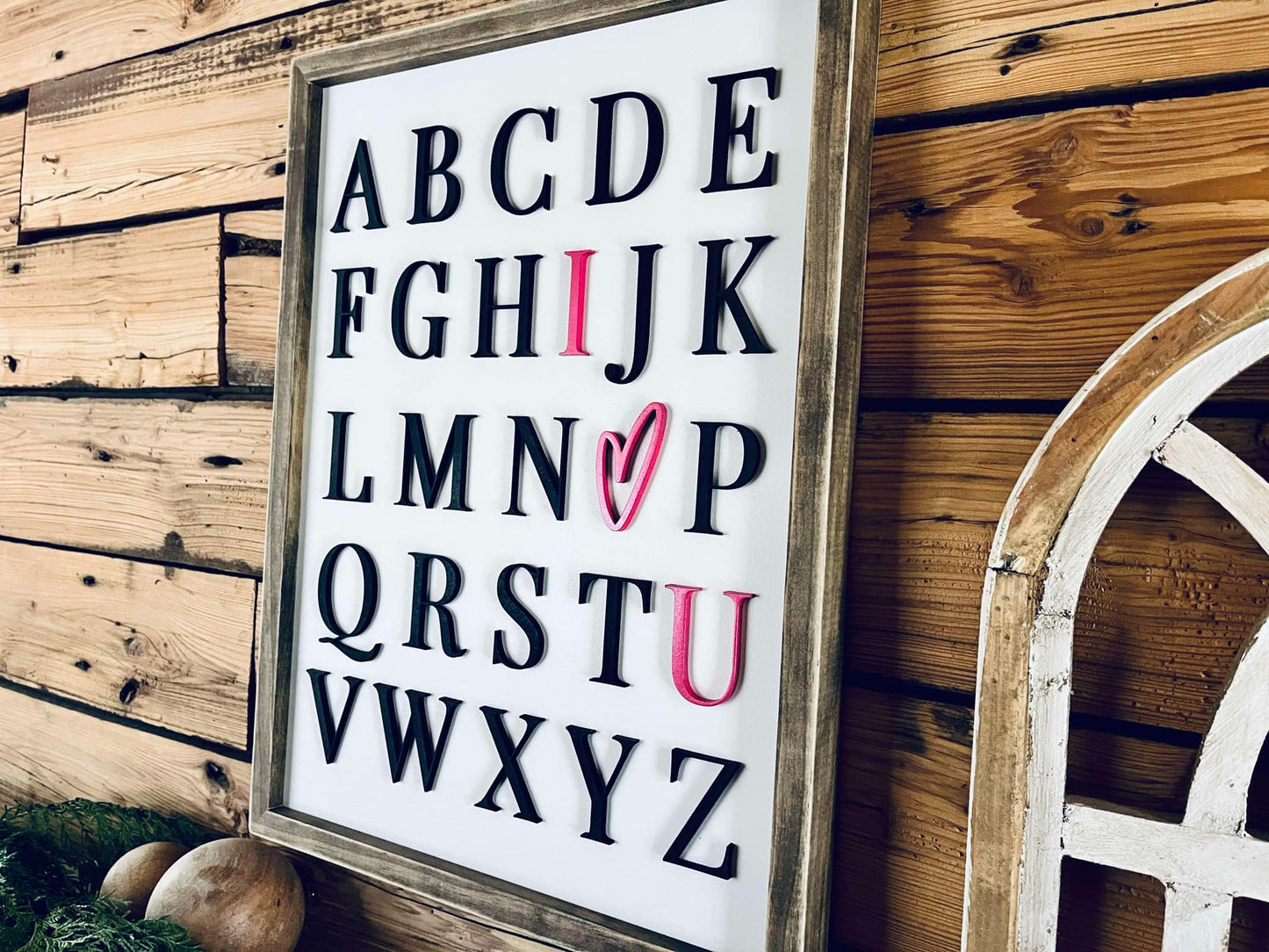 READY TO SHIP - Alphabet I Love You Farmhouse Sign | Nursery Sign | Playroom Sign