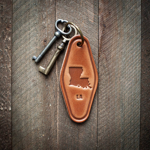 Louisiana Leather Keychain Motel Style