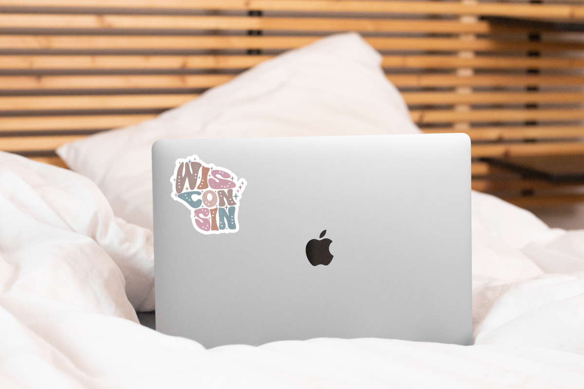 Wisconsin Sticker - folk, bold, midwest, state, home, cute