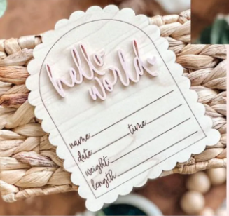 Custom Wooden Birth Announcement Sign - Newborn Hospital Photo Prop