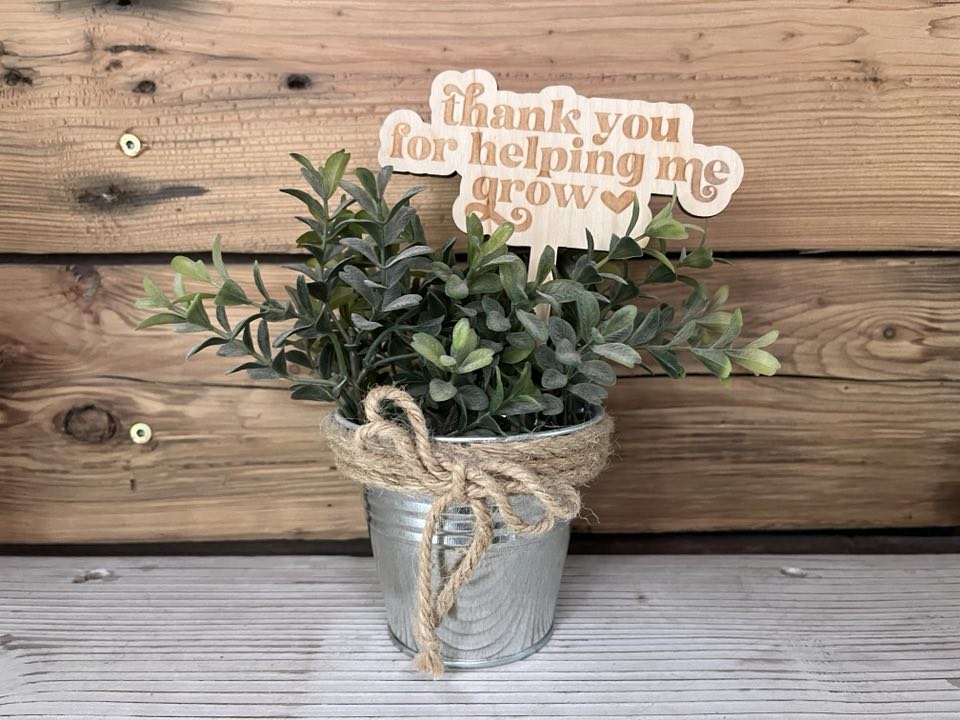 Thanks for Helping Me Grow Plant Stick | Teacher Gifts Thank You | Teacher Appreciation Gift