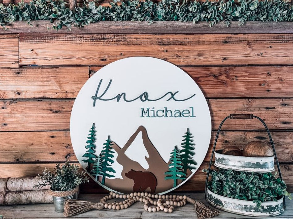 Nursery Name Sign for Boy | Nature Nursery Decor | Wildlife Nursery | Woodland 3D Name Sign | Nursery name sign | Nursery room decor