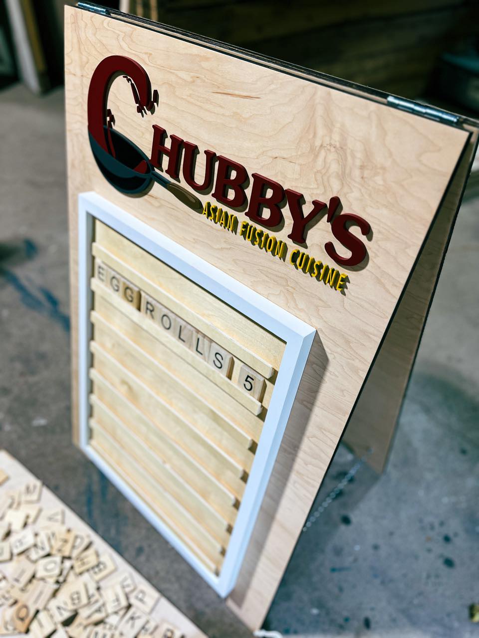 Custom Sandwich Board | Sidewalk Sign | Event Sign | Menu Board | Wood Tile Board | A-Frame Sign